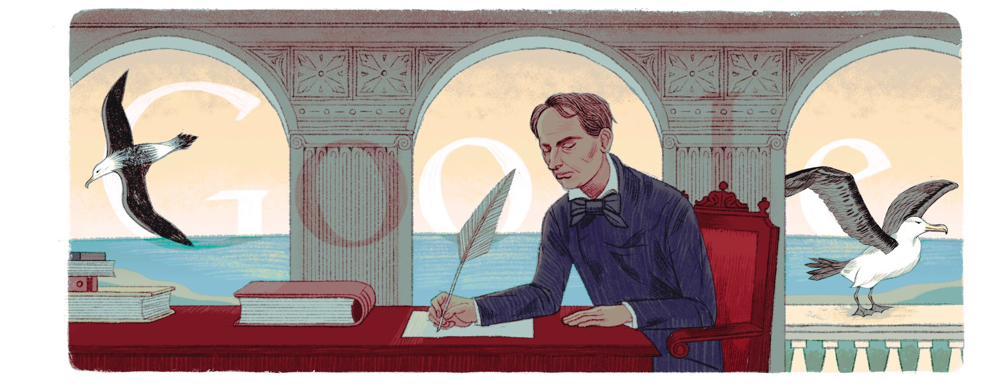 Baudelaire (illustration Google pour "L'Albatros")